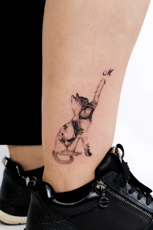 Katze Fineline Tattoo