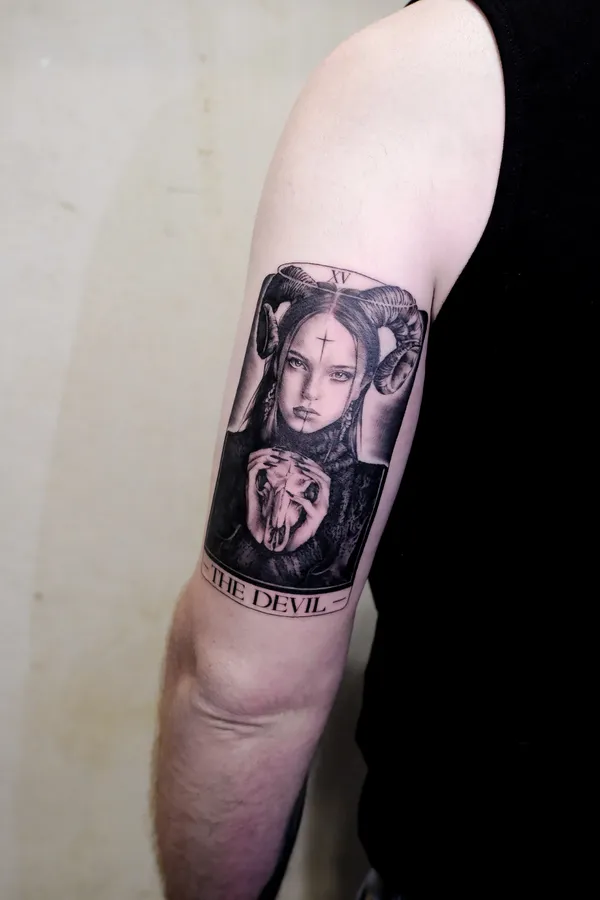 The Devil Tarot Karte Tattoo