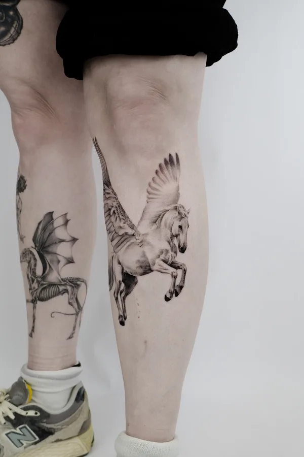 Pegasus und Drache Tattoo