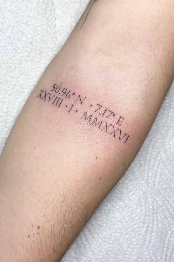 Koordinaten Fineline Tattoo